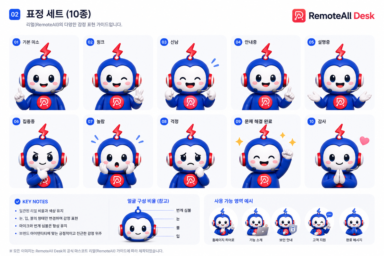 리올 표정 세트 10종