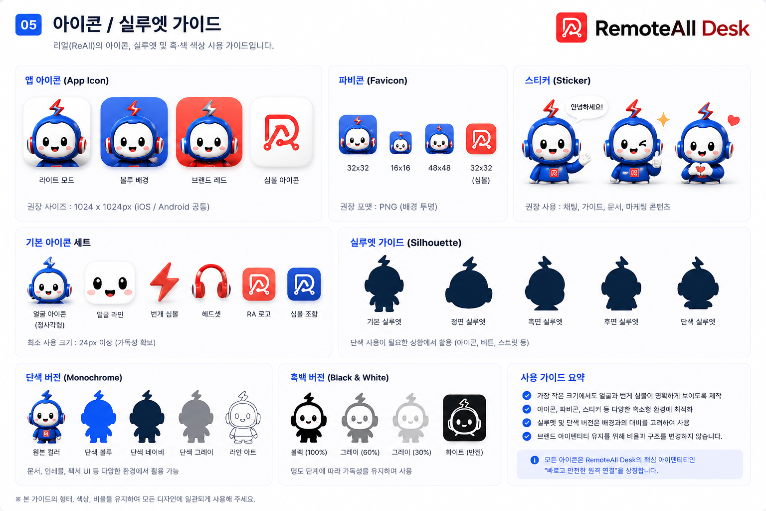 리올 아이콘 실루엣 가이드
