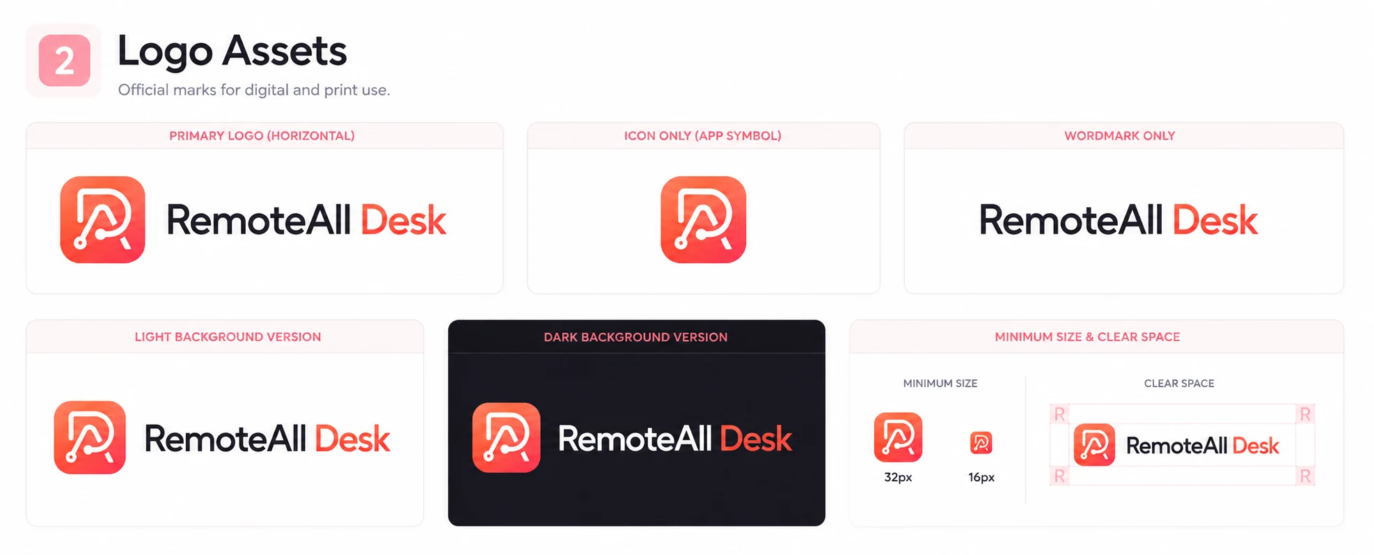 Core logo assets — horizontal logo, text wordmark and symbol mark with file paths