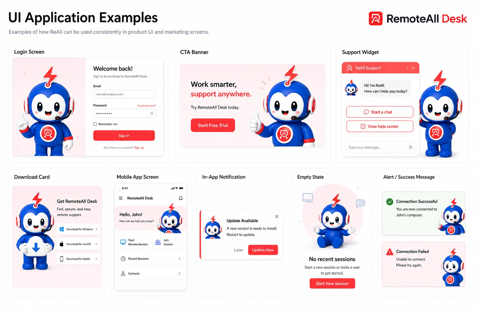 UI usage examples