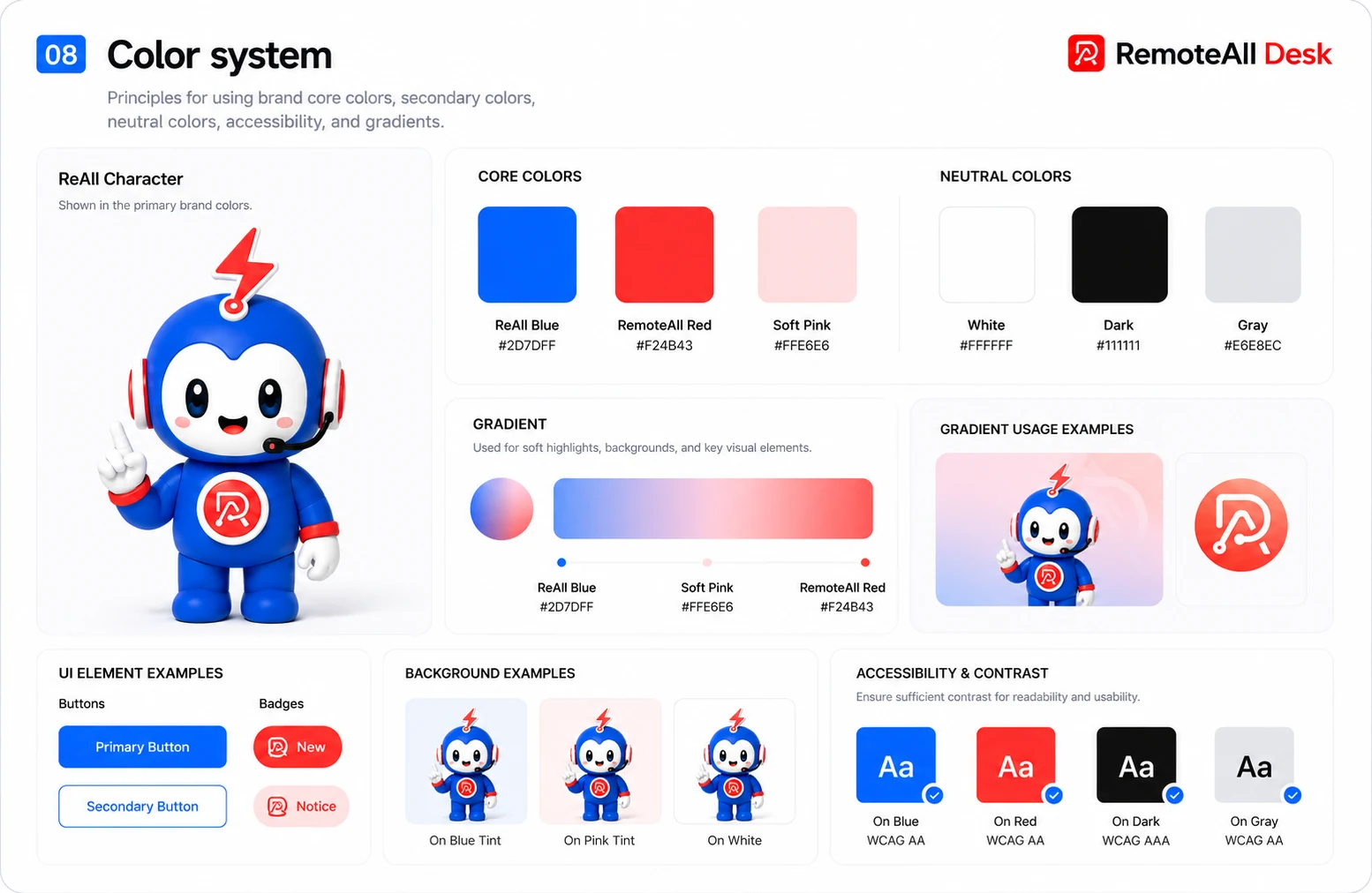 Color system — official mascot colors