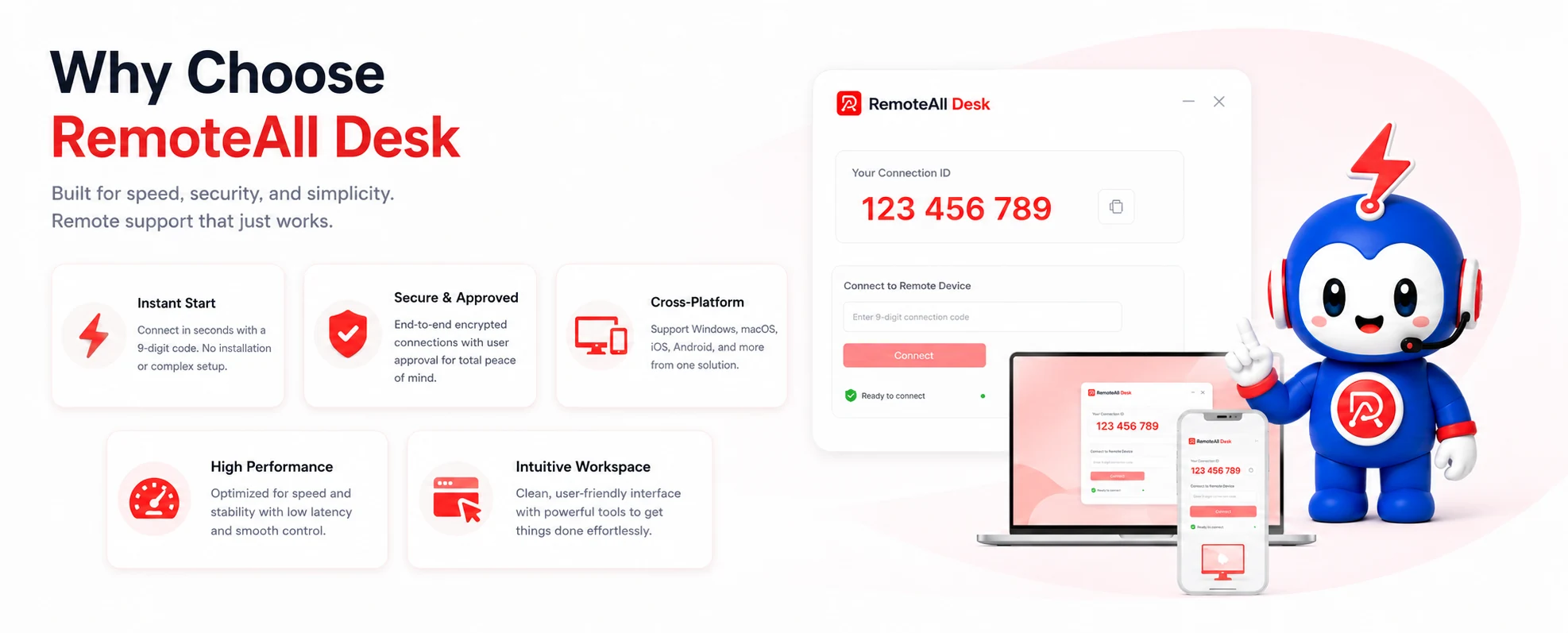 Why choose RemoteAll Desk — secure, fast, cross-platform remote support