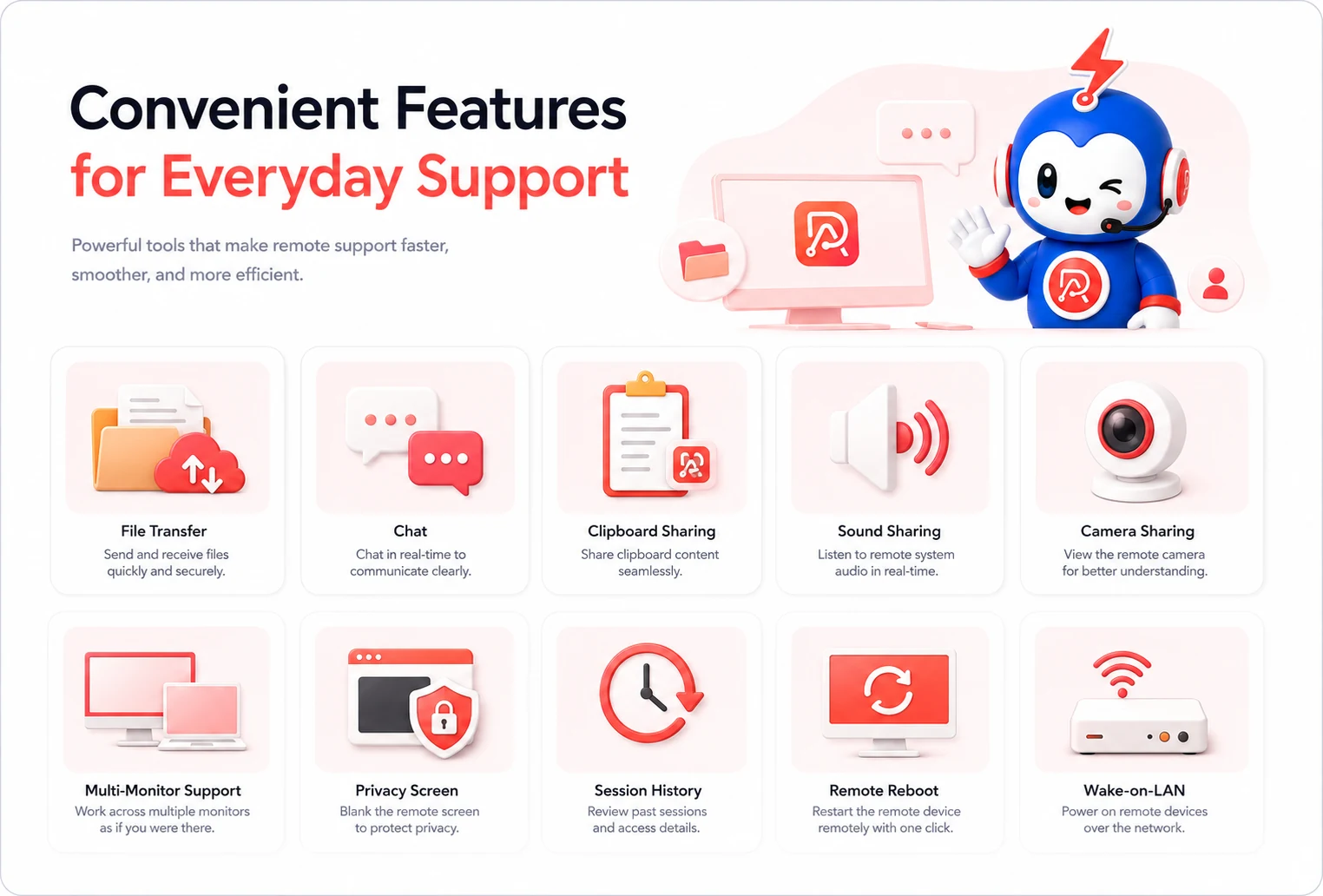 Convenient features for everyday support