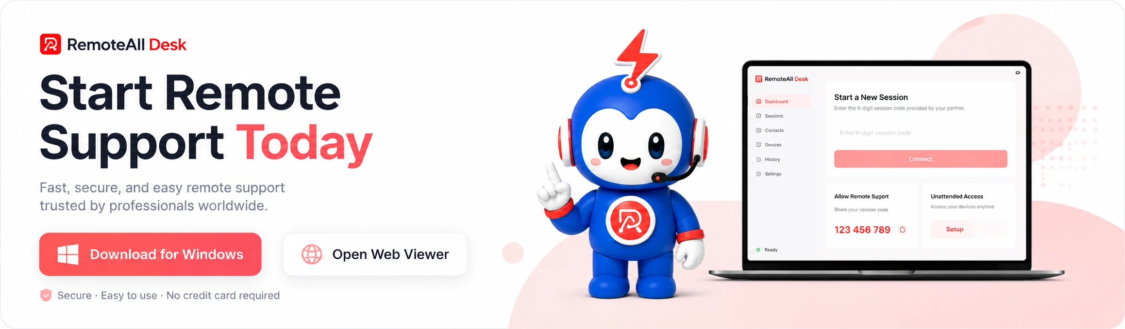 Start remote support today — download RemoteAll Desk