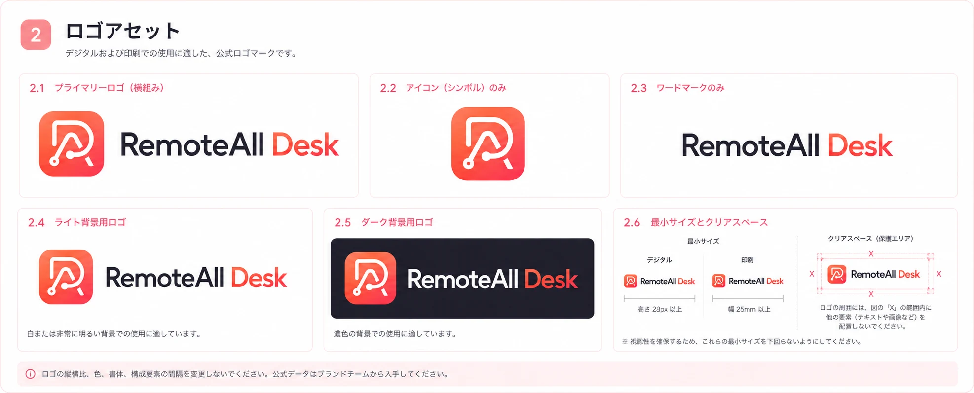 基本ロゴアセット — 横型ロゴ・テキストワードマーク・シンボルマークとファイルパス